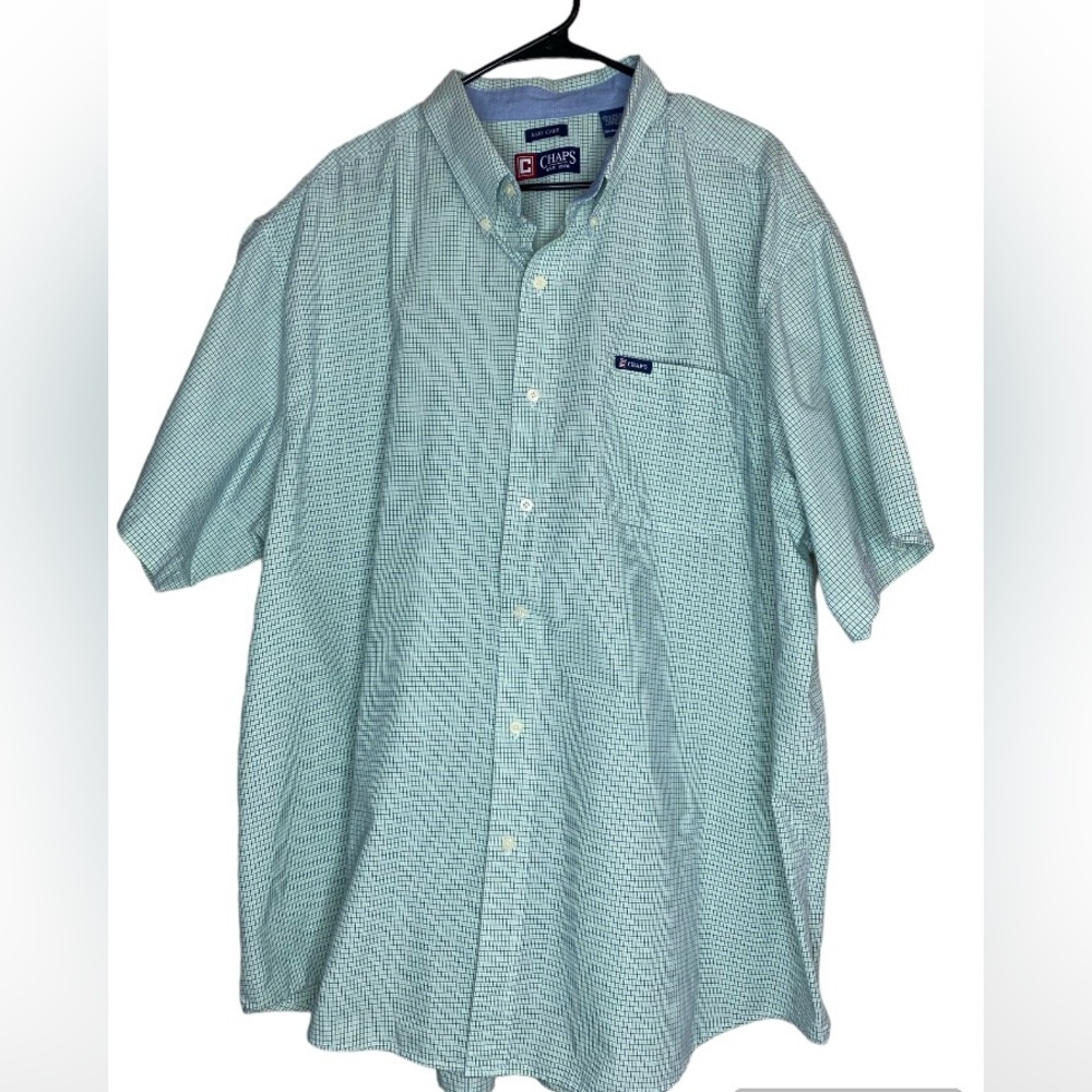 Chaps 3XT Check Easy Care Cotton Blend Button Down SS